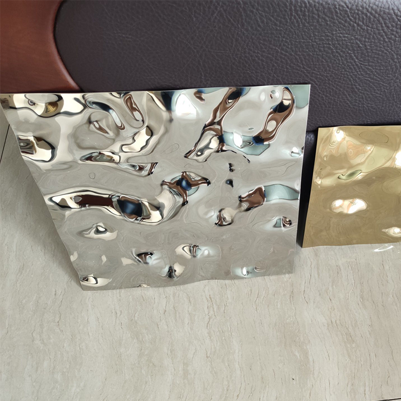 Ceiling Wall Panels Water Ripple Corrugated Hammered Decorative Stainless Steel Sheet 201 304 316 Grade